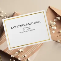 Elegant Minimal Chic Gold White Envelope