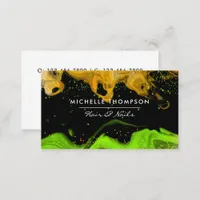 Orange and Green Neon Borders Business Card