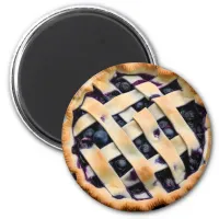 Blueberry Pie with Fancy Crust Magnet
