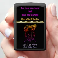 Creative women bonding over in playful lingerie zippo lighter