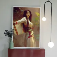 Chinese Wuxia Fighter Warrior Woman Fantasy Art Poster