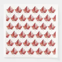 Contemporary Canadian Maple Leaf Pattern ID1071 Paper Dinner Napkins