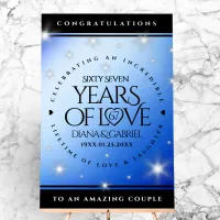 Elegant 67th Star Sapphire Wedding Anniversary Acrylic Sign