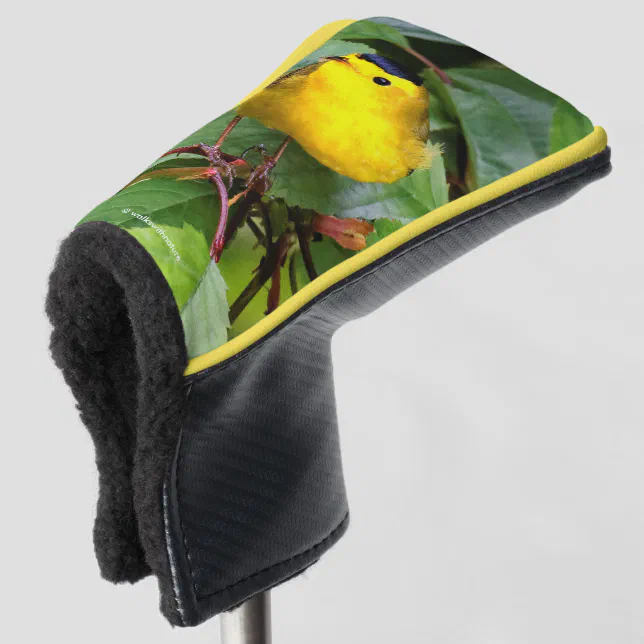 Cute Wilson's Warbler Songbird in the Cherry Tree Golf Head Cover