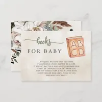 Gender Neutral Boho Baby Shower Book Request  Enclosure Card