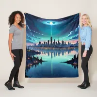 Out of this World - Magical Nighttime Skyline Fleece Blanket