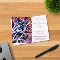 Tree with multicolor leaves  2025 new year party acrylic invitations