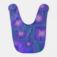 Geometric Harmony in Blues and Purples Baby Bib