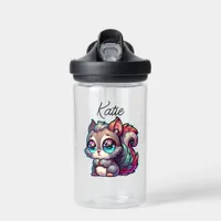 Adorable Cute Cartoon Squirrel Personalized  Water Bottle