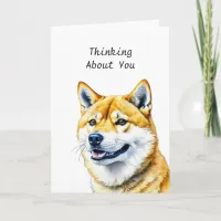 Personalized Shiba Inu Thinking About You Card