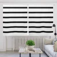 Black and White Modern Monochrome Stripe Pattern Blackout Curtains