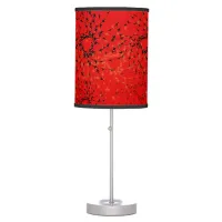 Stylized Red Black Abstract Fireworks Table Lamp