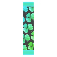 Irish Shamrock Green Blue Watercolor  Short Table Runner