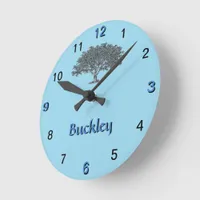 Clock - Family Tree on Blue