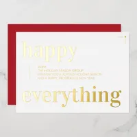 Business Christmas Red Happy Everything Corporate Foil Holiday Card