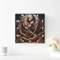 Embrace of Nature and Spirit in a Forest Setting Square Wall Clock