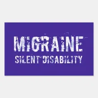 Migraine Silent Disability Awareness in Grunge Rectangular Sticker