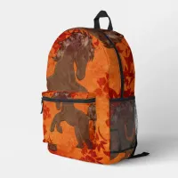 Majestic Horse in Asian Floral Tapestry Printed Backpack