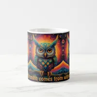 Cosmic Owl of Wisdom Inspirational coffee mugs