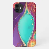 Pretty Abstract Beachy Art iPhone 11 Case