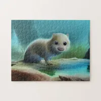 Cute baby otter in pond -  jigsaw puzzle