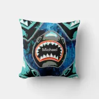 Skark Mania Funny Cartoon Illustration Throw Pillow