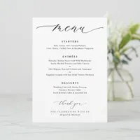 Simple Elegant Wedding Menu