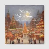 Kitsch Nostalgic German Christmas Market Greetings Magnet