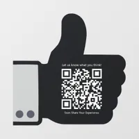 Customer Interaction Thumbs Up Theme QR Code Shop Window Cling