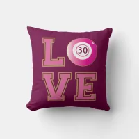 Birthday Bingo Player Throw Pillow