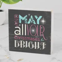 Bright Christmas Typography ID264 Wooden Box Sign
