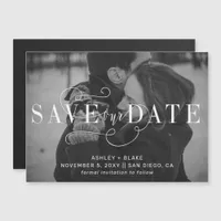 Handwritten Calligraphy Photo Save the Date Magnetic Invitation