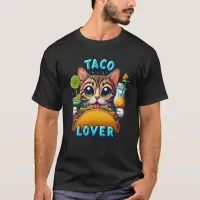 Taco Lover Cat With Refreshing Drink T-Shirt