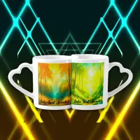 Boho Soul Unveiled Green and Yellow monogram | Coffee Mug Set