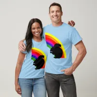 Black Squirrel Silhouette Colorful Rainbow Unisex T-Shirt