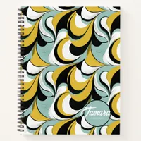 60s 70s Vibe Retro Swirls Abstract Pat#3 ID1069 Notebook