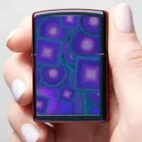 Geometric Harmony in Blues and Purples Zippo Lighter