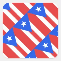 Puerto Rico Flag Square Sticker