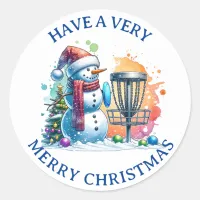 Merry Disc-mas | Disc Golf Personalized Christmas Classic Round Sticker
