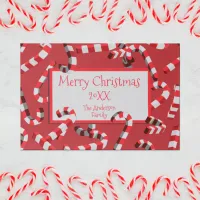 Red and White Candy Canes Christmas Paper Placemat