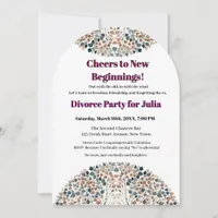 Funny Divorce Freedom Cheers to New Beginnings Invitation