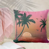 Tropical Isle Sunrise Wedding Pink ID581 Throw Pillow