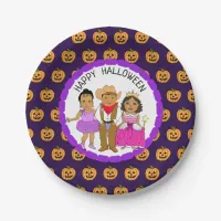 Happy Halloween Kid's in Costumes Party Paper Plates
