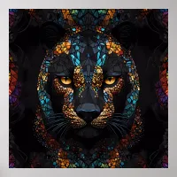 Mosaic Panther Art Poster