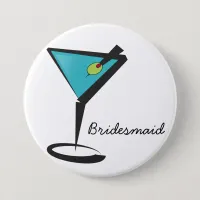 Fun Aqua Martini Pinback Button