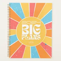 Retro groovy abstract sun big plans planner