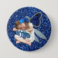 ME/CFS Angel Fairy Girl Awareness Ribbon Button