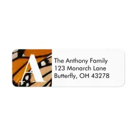 Monarch Butterfly Wing Initial Address Label