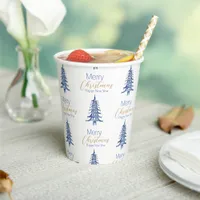 Blue Pagoda Christmas Tree Pattern  Paper Cups