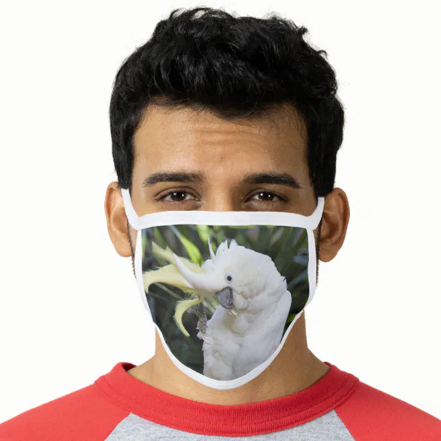 Funny Sulfur-Crested Cockatoo Parrot Bird Waves Face Mask